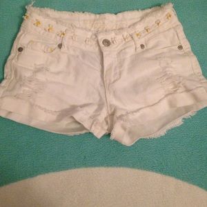 White Jean Shorts