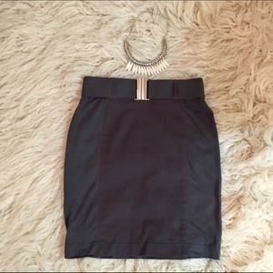 H&M Navy Contrast Mini Skirt with Belt