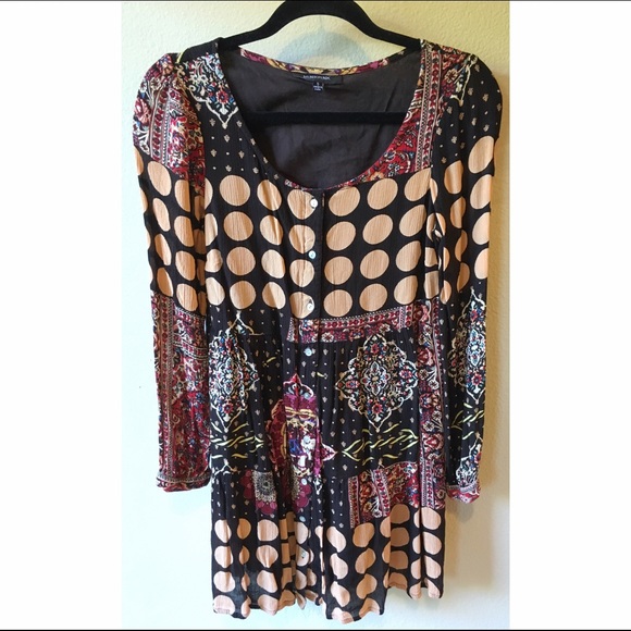 Bohemian boho long sleeve dress