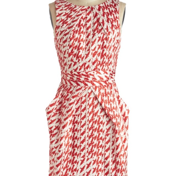 Modcloth Genius Dress in Birds Sz UK8