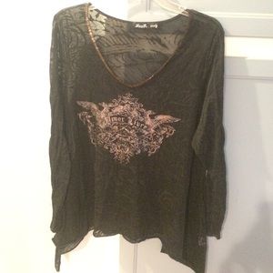 Long sleeve sheer black top