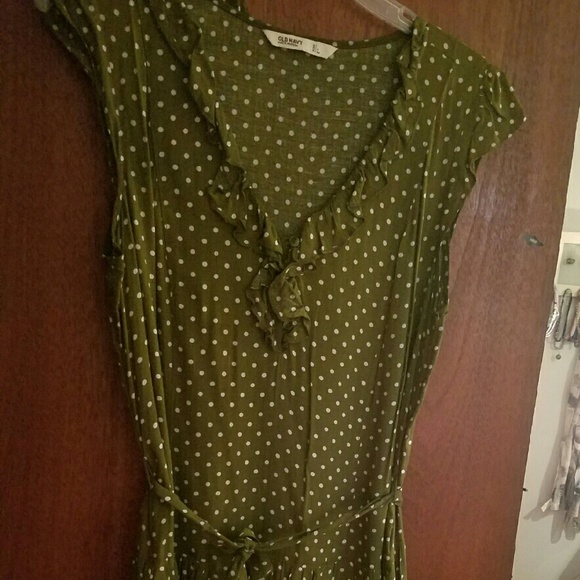 Green Polkadot Large Dress - Picture 1 of 3