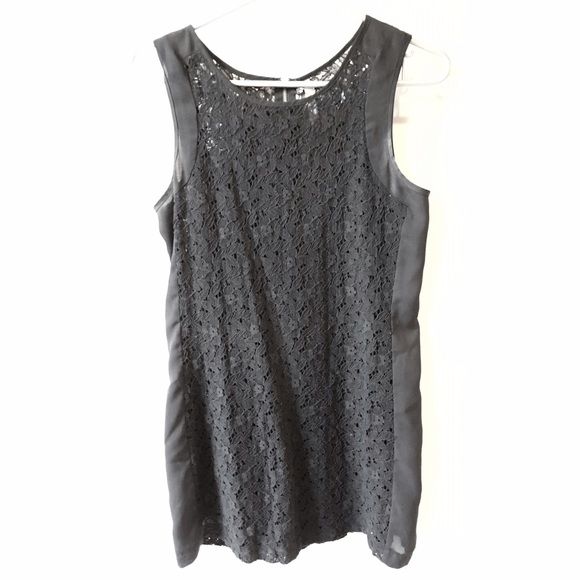 Black lace crochet sleeveless sheath dress