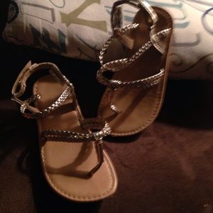 Gold braided sandals
