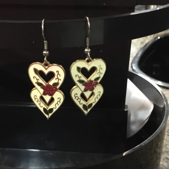 Vintage Cloisonné Earrings - Picture 2 of 3