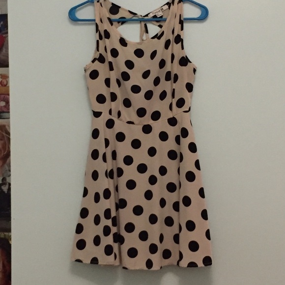 Cream polka dot dress