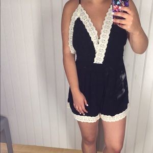 Black & Cream Romper