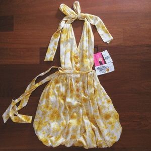 Betsy Johnson Silk Halter Romper