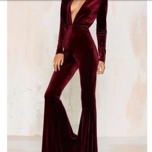 Nasty Gal Velvet Romper - Bell Bottoms