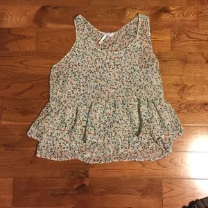 Kiva Floral Peplum sheer top