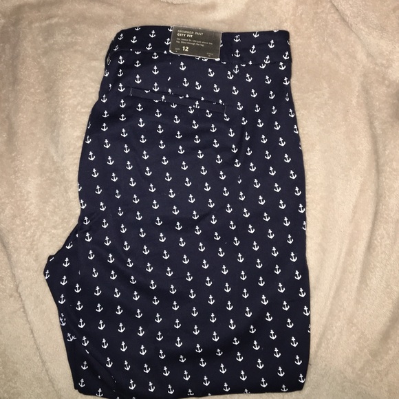 J Crew Anchor navy white city fit skimmer pant 12