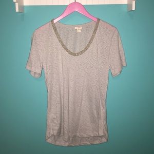J. Crew Grey Sparkle Tee