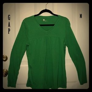 🆕 price ⬇!🌲Long slve forest grn smock top🌲