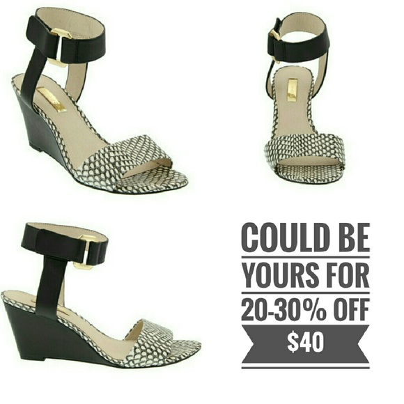 NWT. Louise et Cie ankle strap wedge, 8.5M.