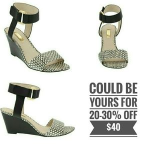 NWT. Louise et Cie ankle strap wedge, 8.5M.