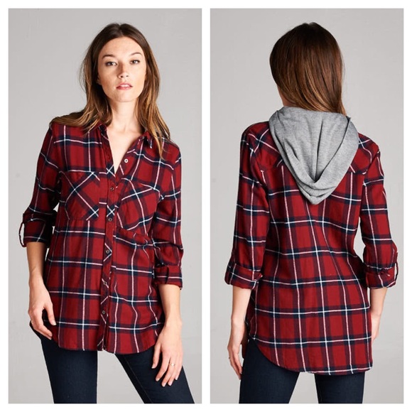 Tops - Cabin Nights Hooded Button Down