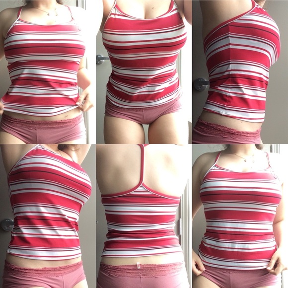Red & White Striped Swim Tank, Size 10 - Picture 4 of 4