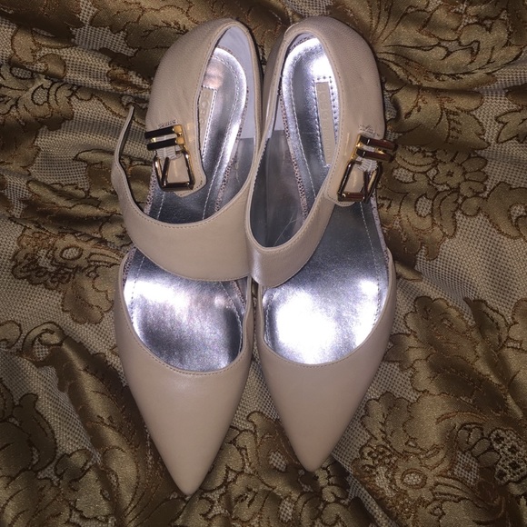 BCBG pointed toe heels with ankle strap