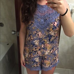 Purple Floral Romper