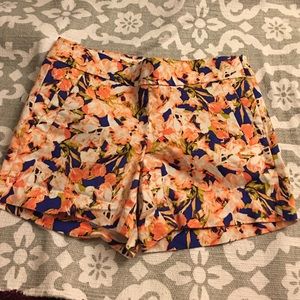 J CREW. Floral side zip shorts