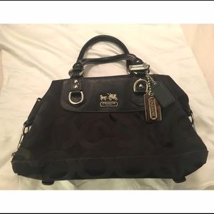 Coach Op Art Sabrina Black Handbag