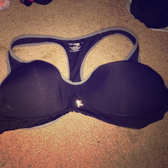 Black and grey sports bra