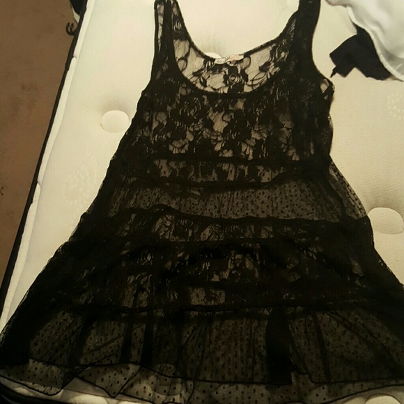 See through lace tank