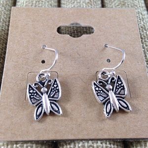 Sterling Silver Plated Butterfly Earrings