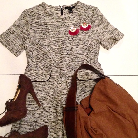 H&M Black and White Tweed Dress