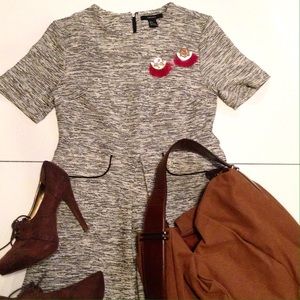 H&M Black and White Tweed Dress