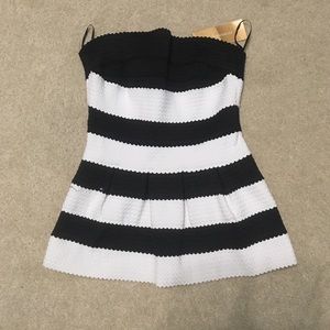 Strapless peplum top