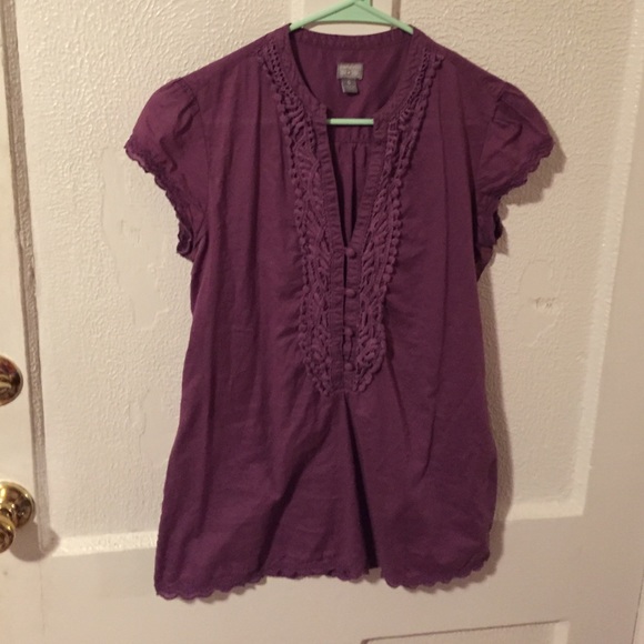 SOLD Converse Purple Boho Short Sleeve Top Small - Picture 1 of 4