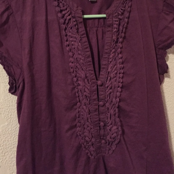 SOLD Converse Purple Boho Short Sleeve Top Small - Picture 2 of 4