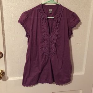 SOLD Converse Purple Boho Short Sleeve Top Small