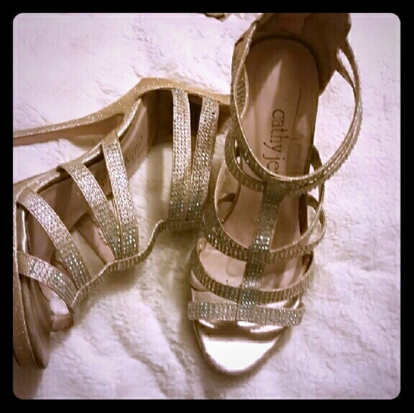 Rose gold bling heels