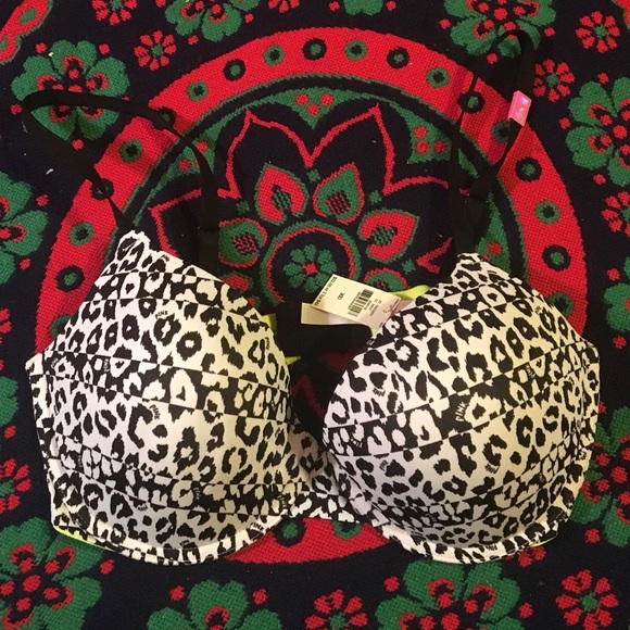 Leopard Print Push-up Bra - PINK