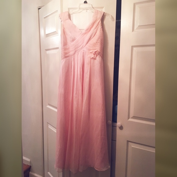 Blush pink long Bridesmaids dress