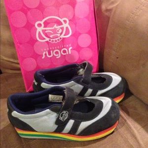Women's size 9 Sugar rainbow novelty shoes