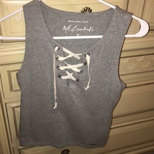 Abercrombie and fitch lace up crop top