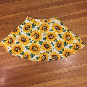 Denim sunflower circle skirt