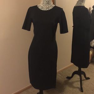black midi dress brand ann taylor size 8