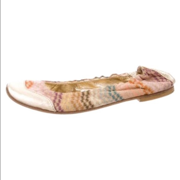 AUTHENTIC MISSONI WOVEN ROUND TOE FLATS SZ. 8
