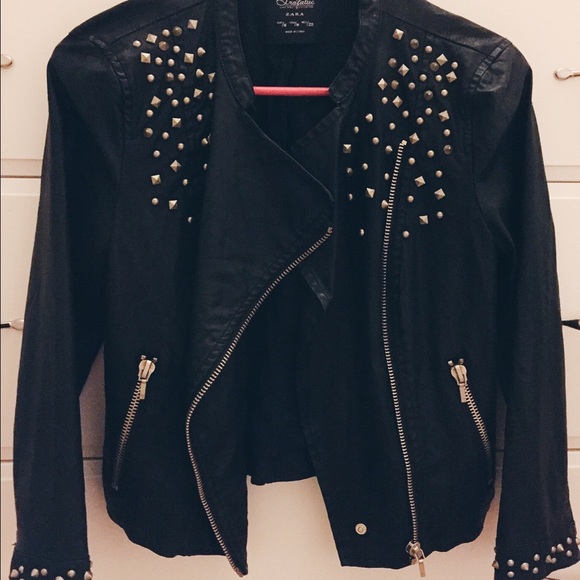 Zara studded leatherette jacket