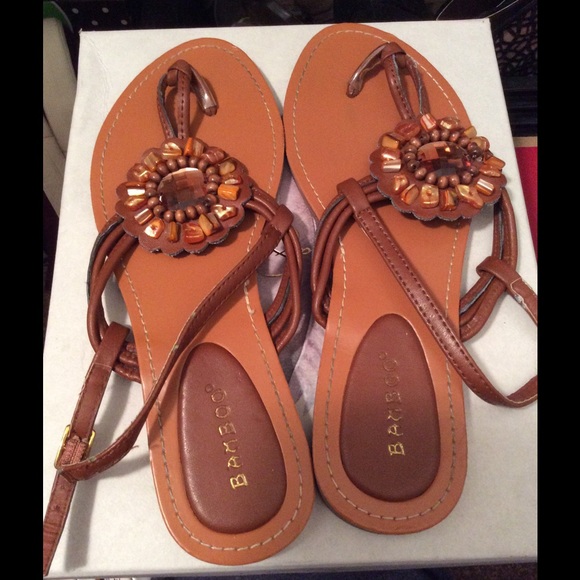 Beaded flat sandals