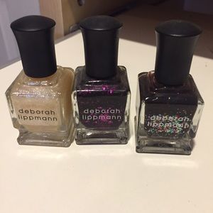 3 Deborah Lippmann polish only swatched!