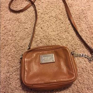Michael Kors brown leather crossbody purse
