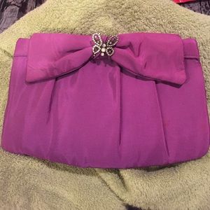 Magenta Taffeta Clutch