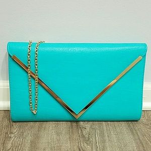 Teal clutch