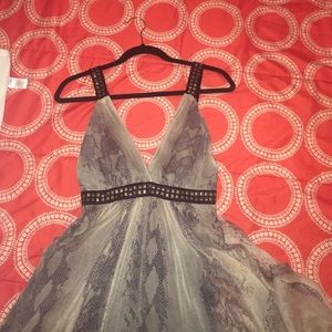 Bebe Maxi Snake Print Dress