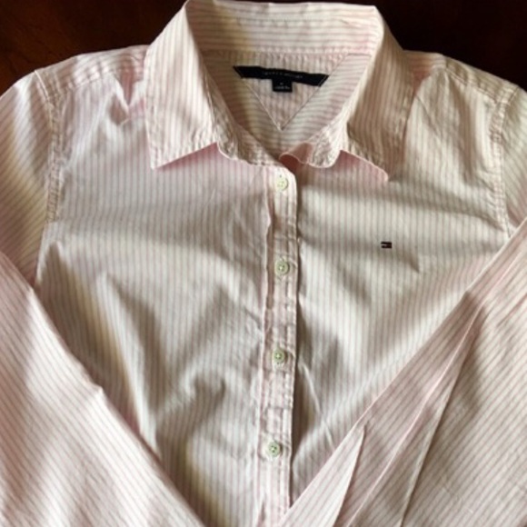 Tommy Hilfiger button down striped shirt. Medium.